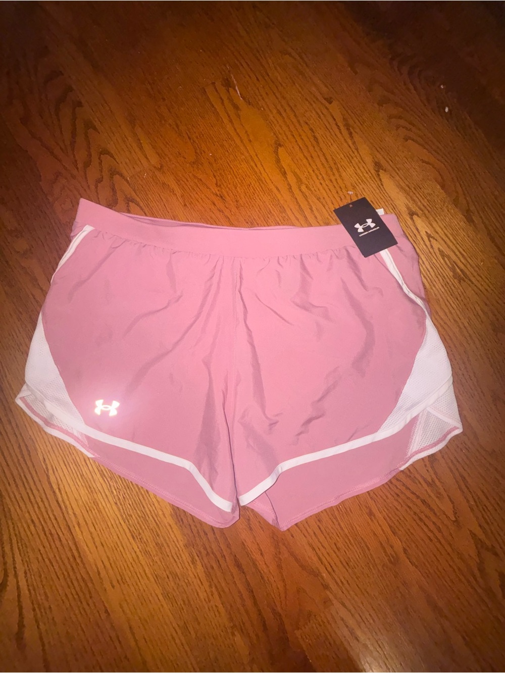 Under Armour Light Pink Women's Athletic Shorts with White Trim
